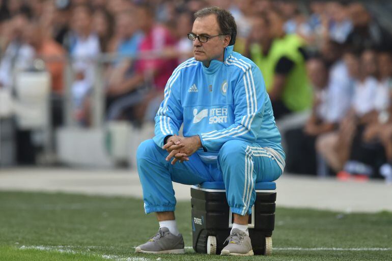 Marcelo Bielsa durante su época de entrenador del Olympique de Marsella 