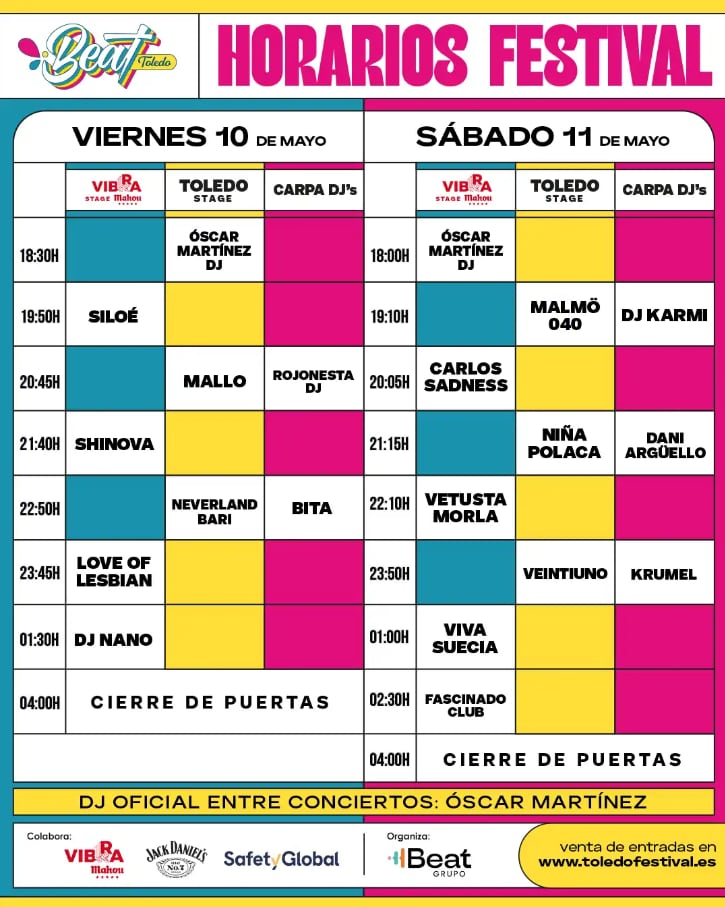 Horarios Toledo Beat Festival 2024