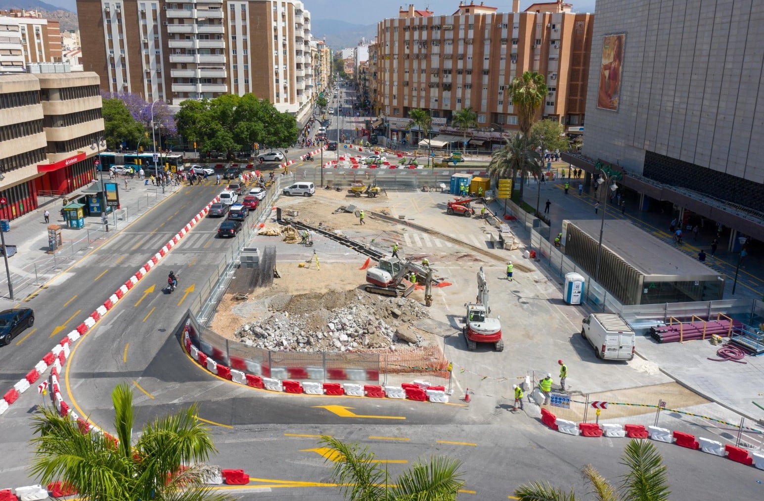 Obras del metro de Málaga
