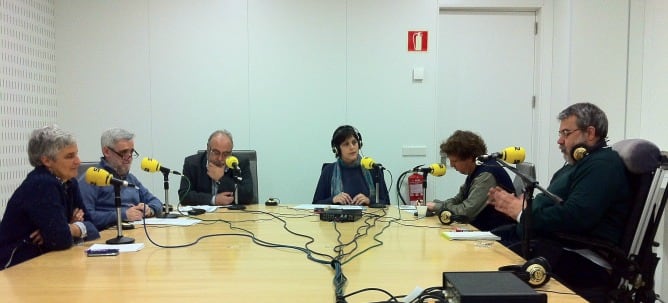 Los miembros de las Juntas Generales, durante la tertulia en 'Hoy Por Hoy San Sebastián'.