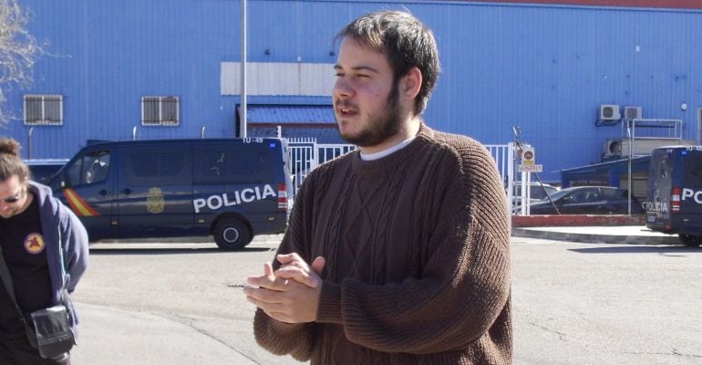 El raper Pablo Hasél a la sortida del judici a l'Audiència Nacional, el passat mes de març