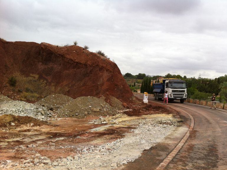 Obras en la carretera al Santuario