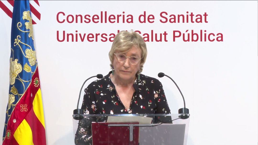 La consellera, Ana Barceló, en la comparecencia de este jueves.