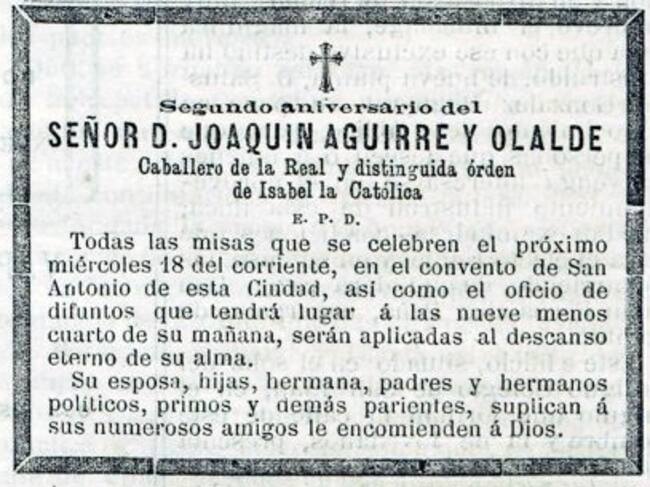 Esquela segundo aniversario