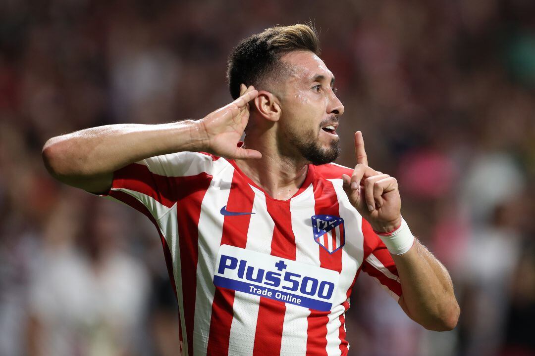 Héctor Herrera celebra el empate ante la Juventus.