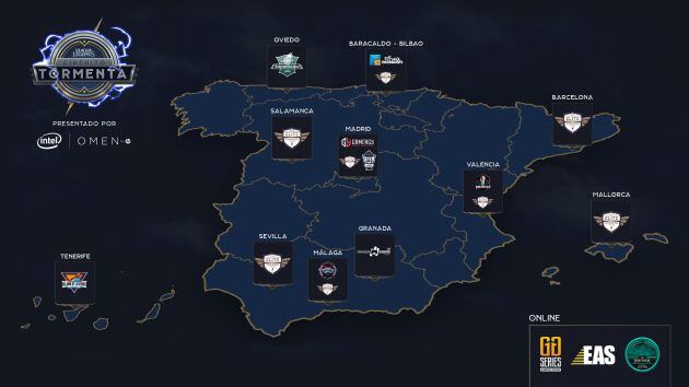 Paradas del circuito Tormenta 2019 de LOL