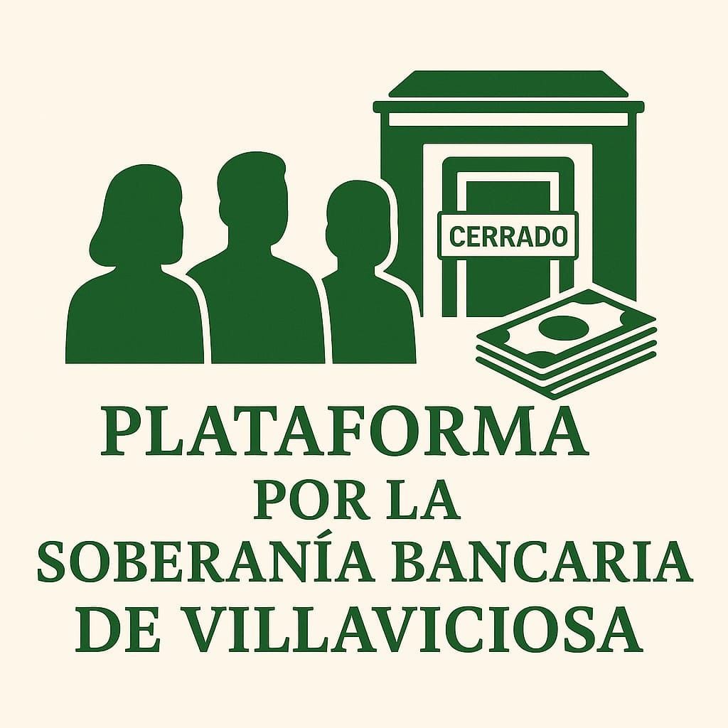 Logo de la nueva plataforma por la soberanía bancaria de Villaviciosa