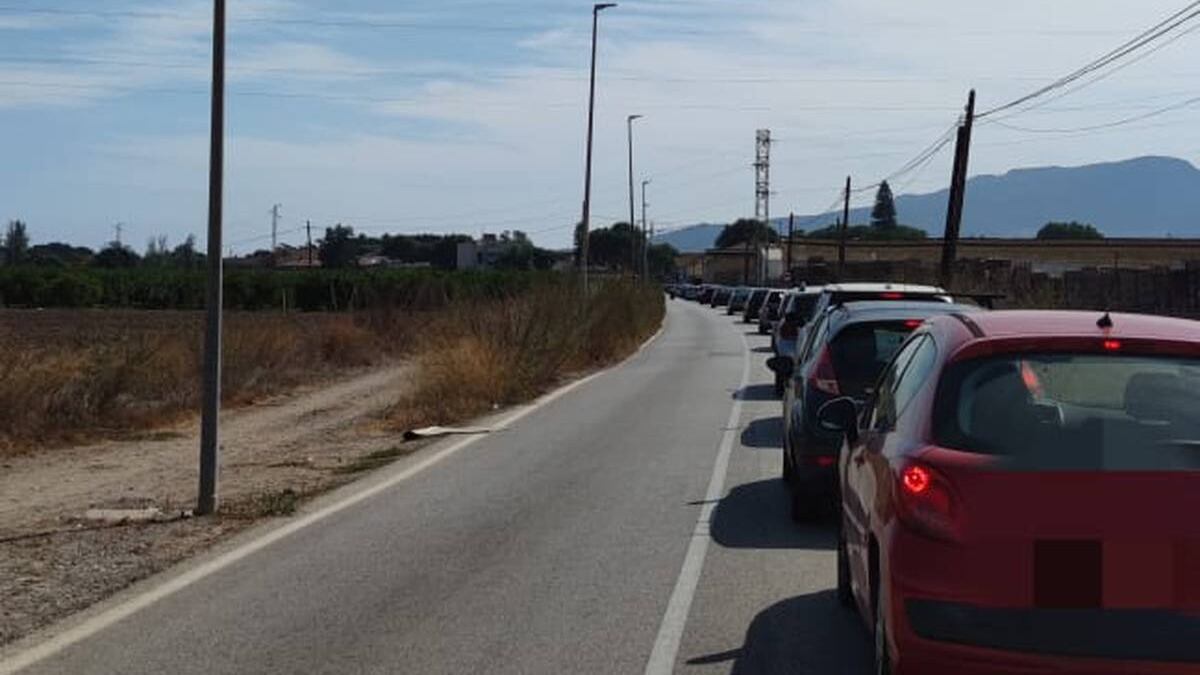 Atascos a la salida del PTA en sentido a Campanillas (Málaga) (Archivo)