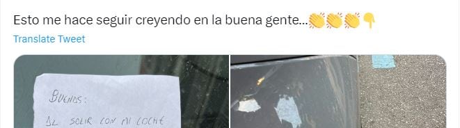 El tweet en el que el usuario ha contado lo que le ocurrió al ir a su coche