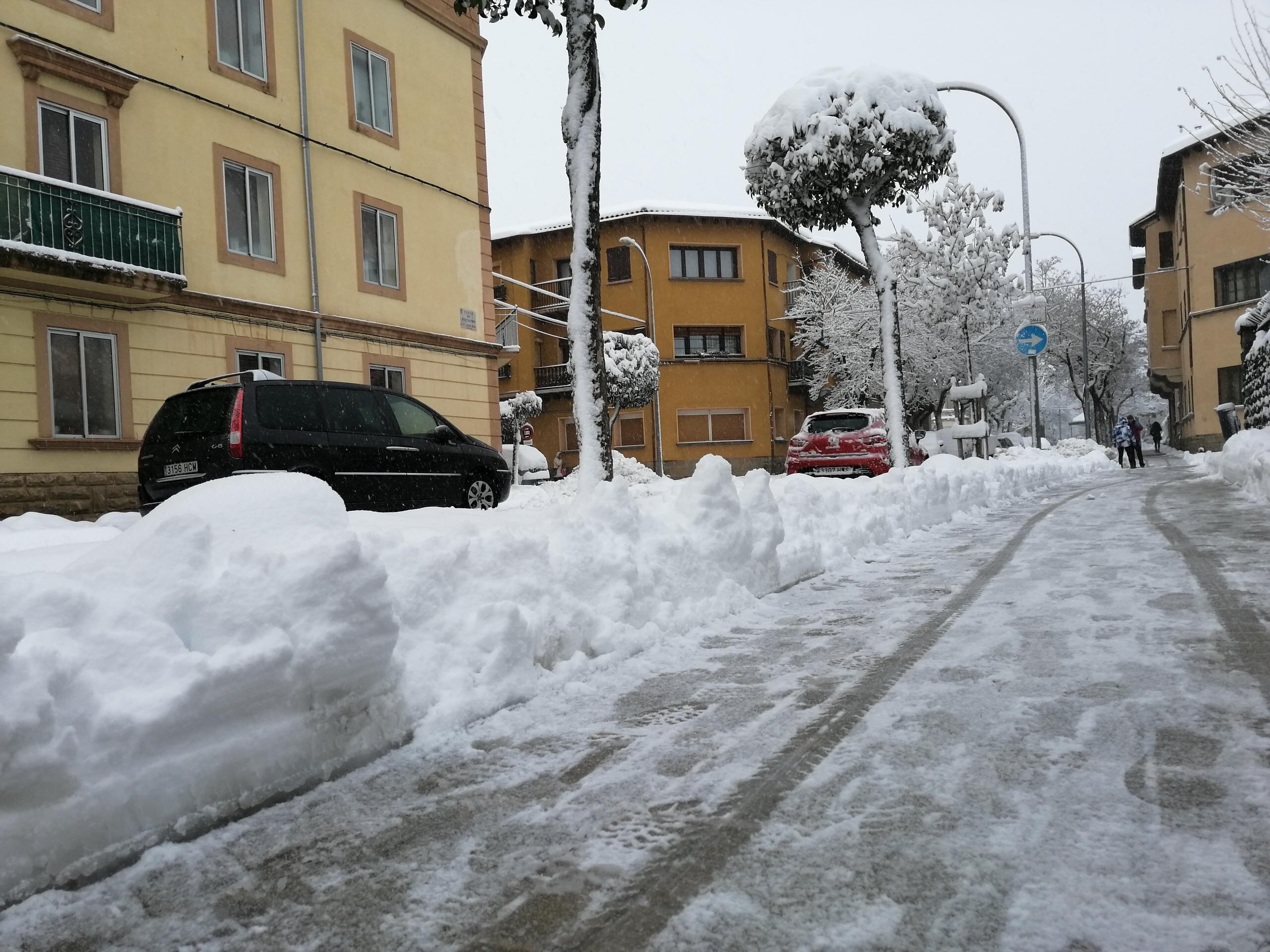 Jaca con nieve este 19 de enero