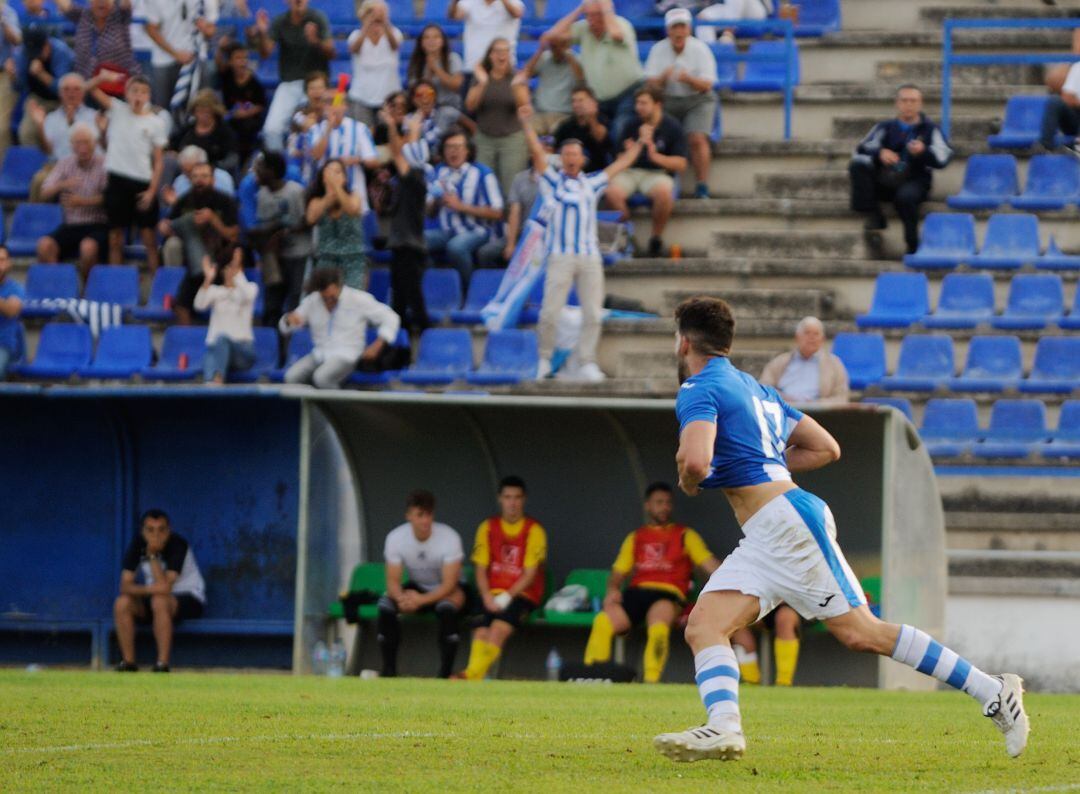 Jesús Barrera celebra un gol esta temporada en La Juventud