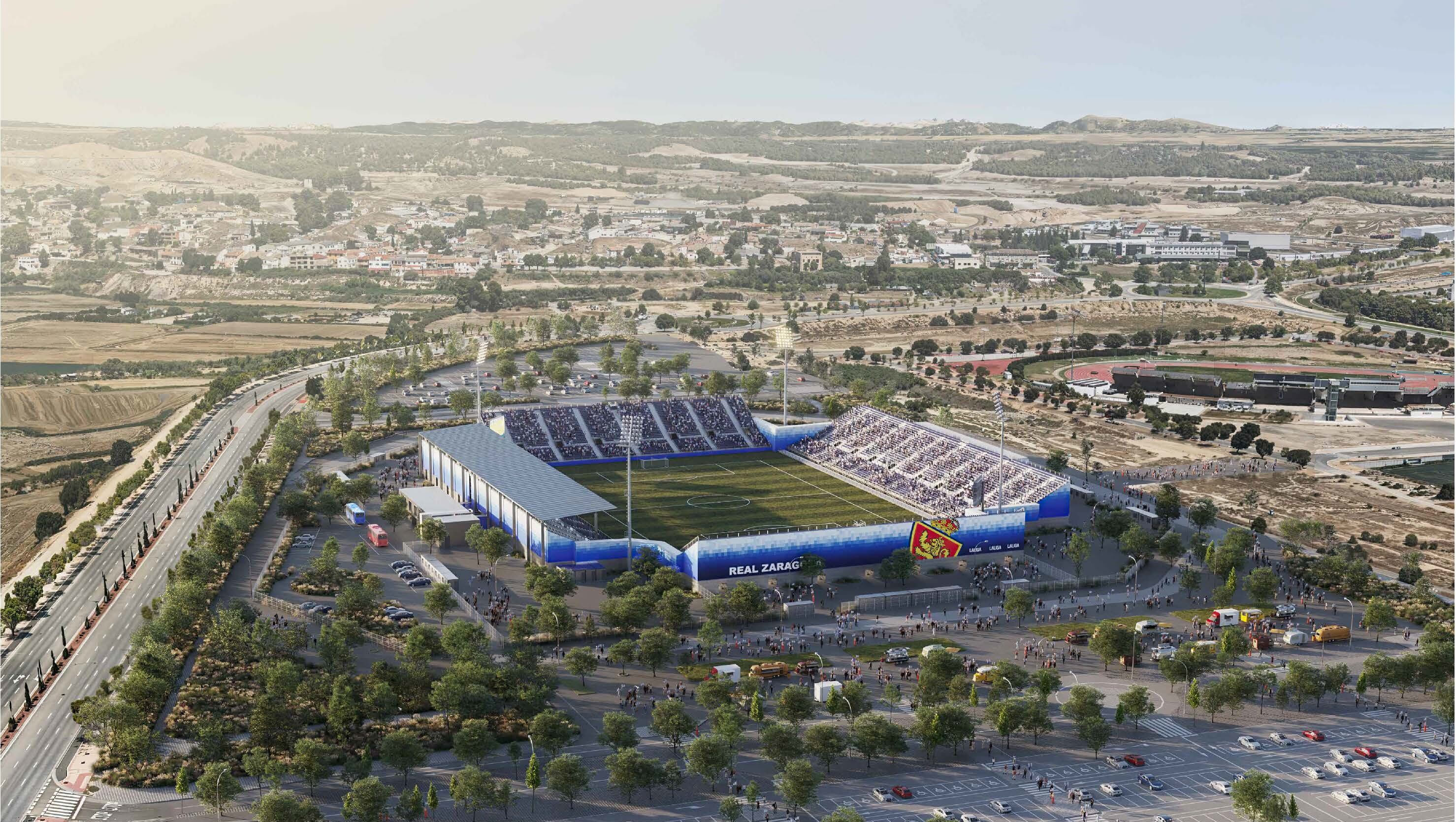 Maqueta del estadio modular en la Expo