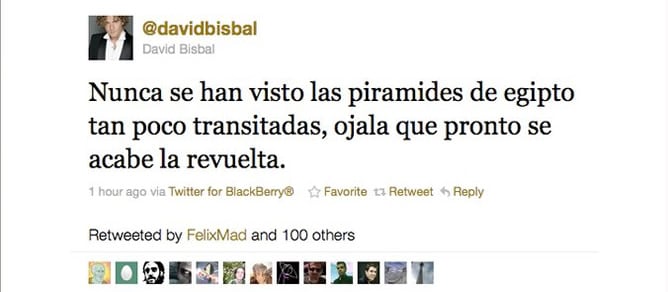 El comentario de Bisbal en Twitter antes de que fuera borrado