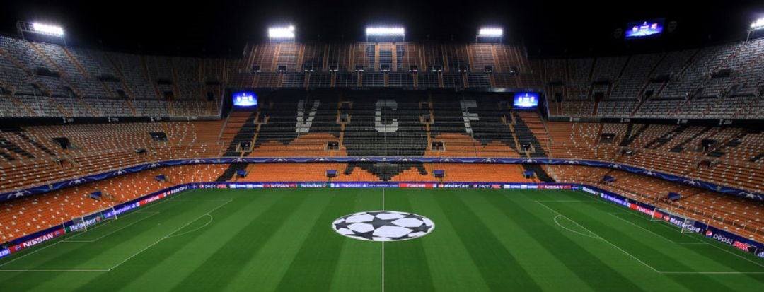 Mestalla vacío en Champions League