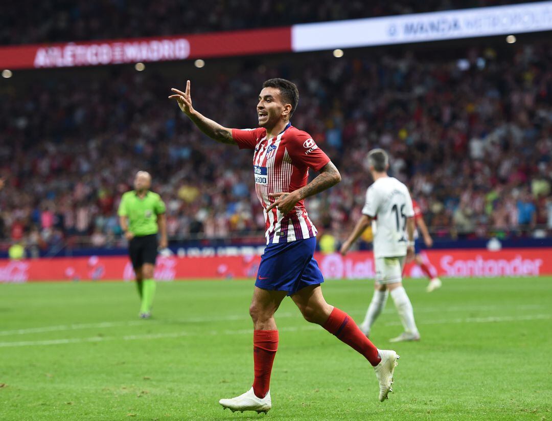 Ángel Correa celebrando un gol con el Atlético de Madrid.