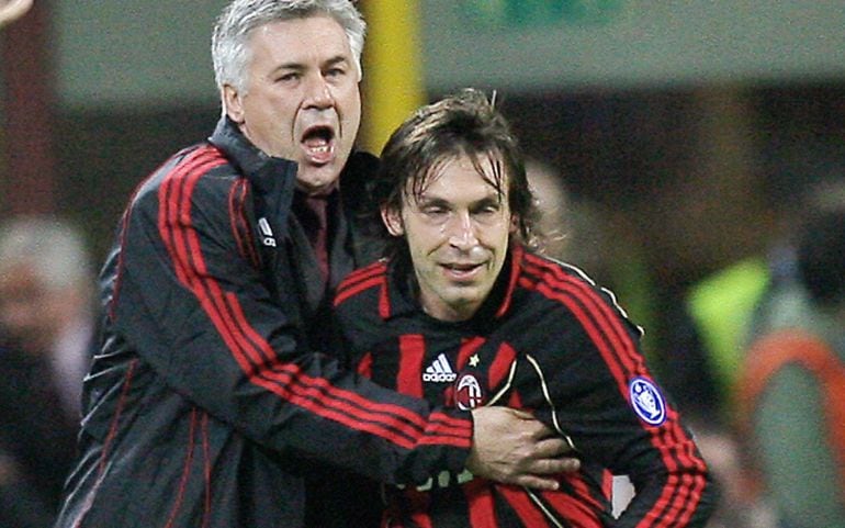 Ancelotti y Pirlo, en una imagen de 2007.