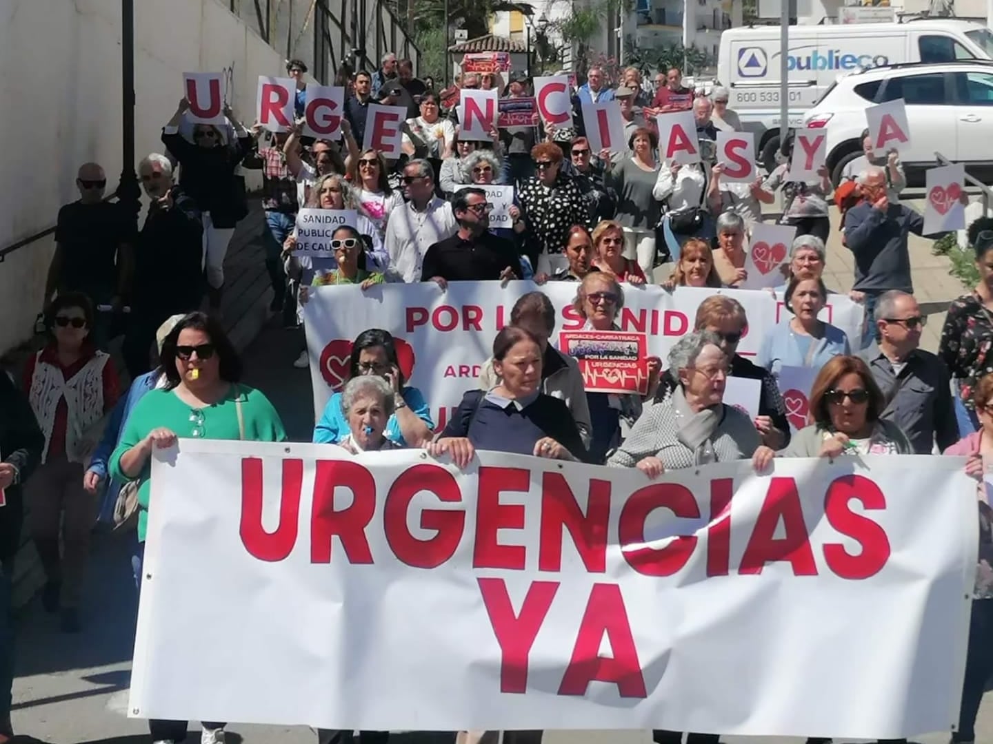 Protesta llevada a cabo este lunes en Álora