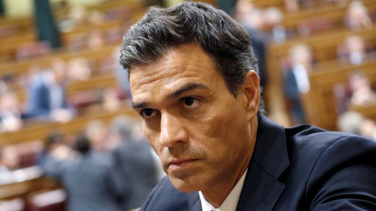 El líder del PSOE, Pedro Sánchez, en el Congreso de los Diputados