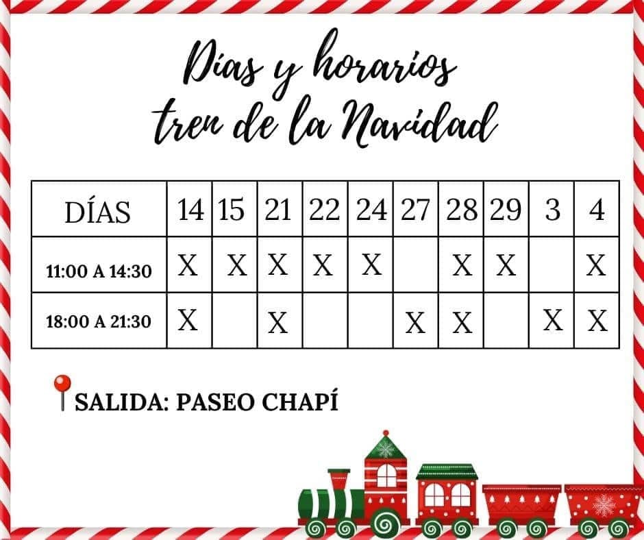 Horarios Tren de la Navidad