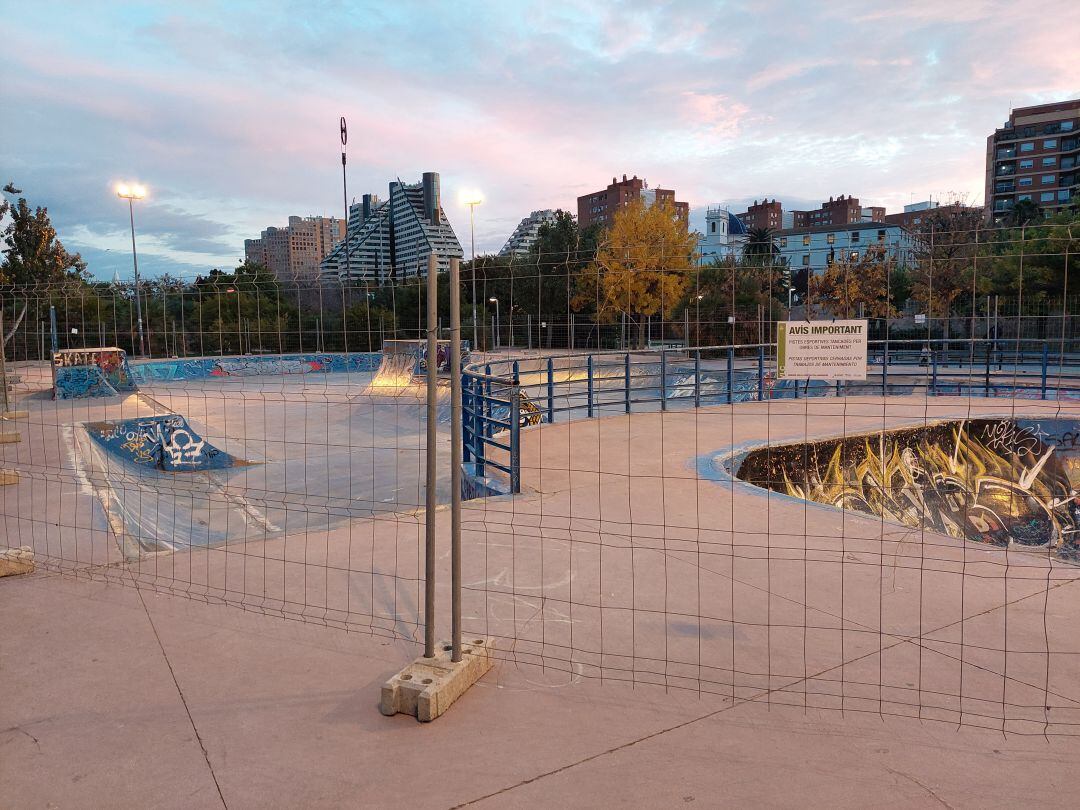 Imagen de archivo de las reformas en el skate-park del jardín del Túria de València.