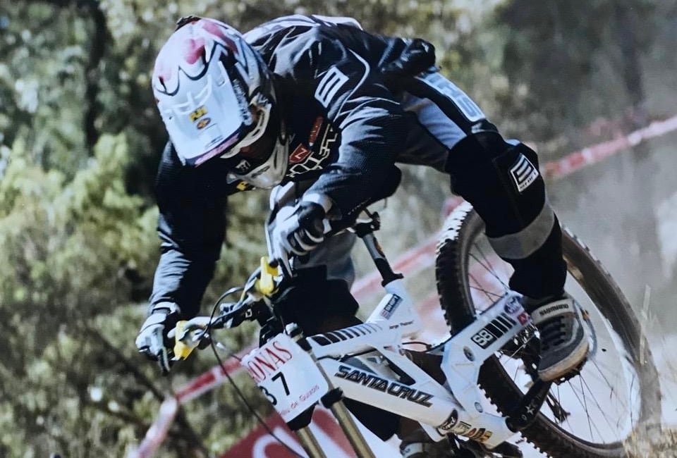 Bermejo, en su bicicleta Santacruz