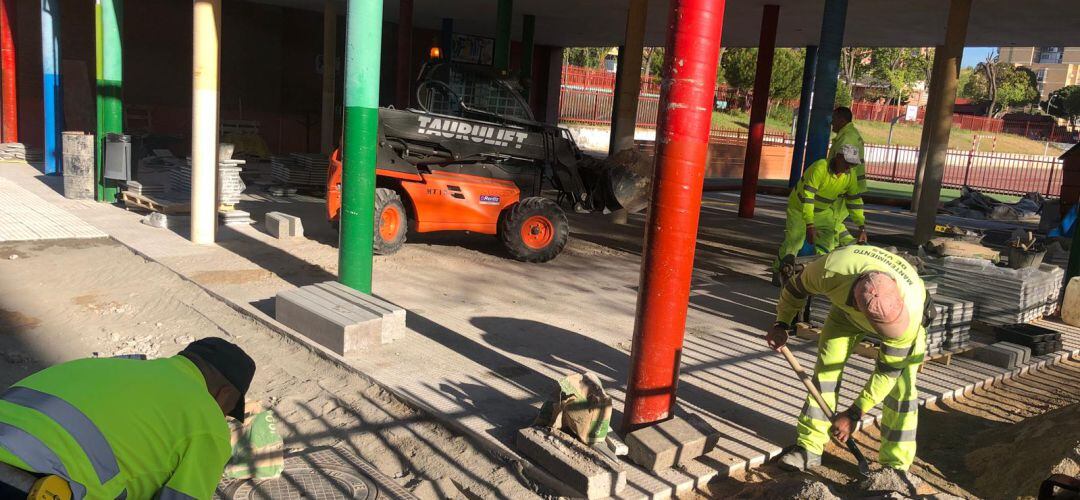 Obras en uno de los colegios de Leganés