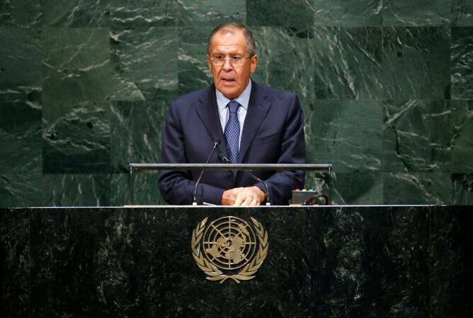 El ministro ruso de Exteriores, Serguéi Lavrov, ante la asamblea de la ONU