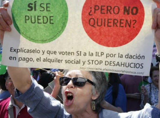 Fotografía de una de las manifestaciones pasadas convocadas por la Plataforma de Afectados por la Hipoteca.