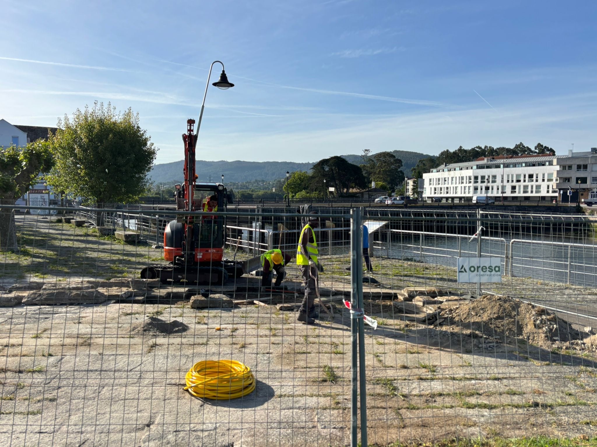 Obras de remodelación de la Alameda da Ramallosa en Nigrán