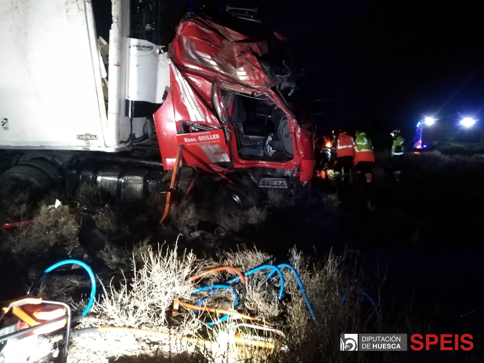 Estado en el que quedó el camión accidentado