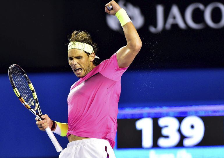 Nadal celebra su triunfo frente a Sela