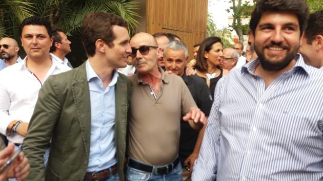 Pablo Casado llega al Museo de Las Claras para mantener un encuentro con los afiliados del PP en la Región de Murcia