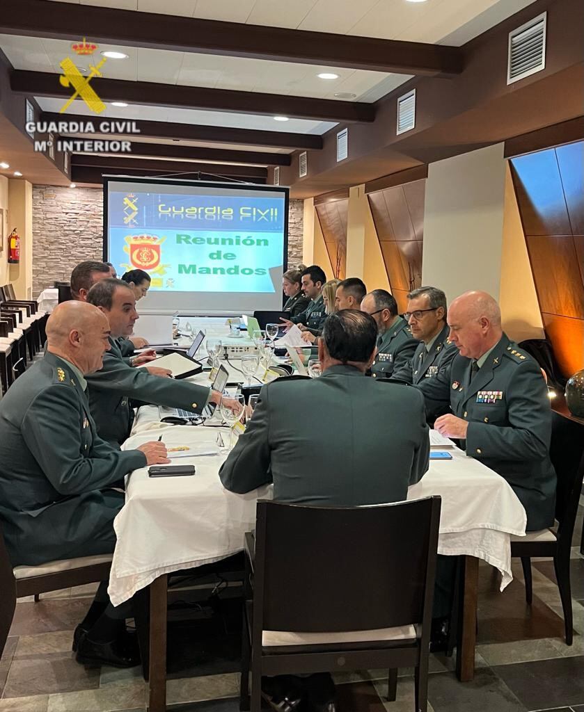 Momento de la reunión de los mandos de la Guardia Civil en Aragón