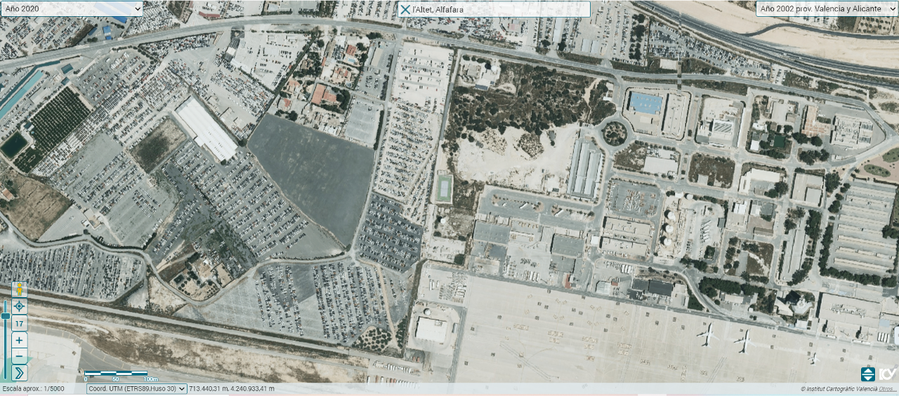 Entorno del Aeropuerto de Alicante-Elche en el año 2020