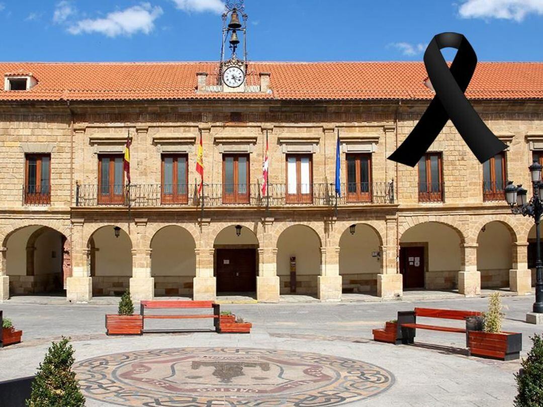 Imagen con lazo negro colocada en las redes sociales del Ayuntamiento de Benavente