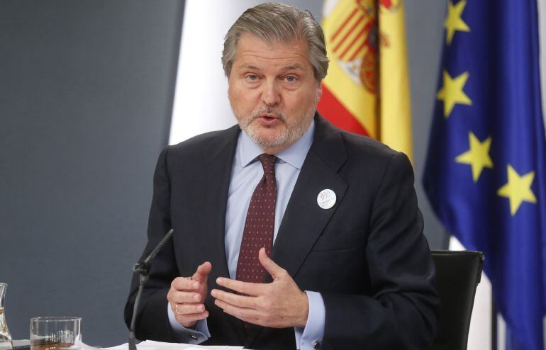 El ministro de Educación y Portavoz del Gobierno,Iñigo Méndez de Vigo, durante una rueda de prensa en el Palacio de La Moncloa