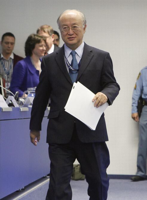 El Director General de la AIEA, Yukiya Amano, durante una rueda de prensa en la sede de Naciones Unidas