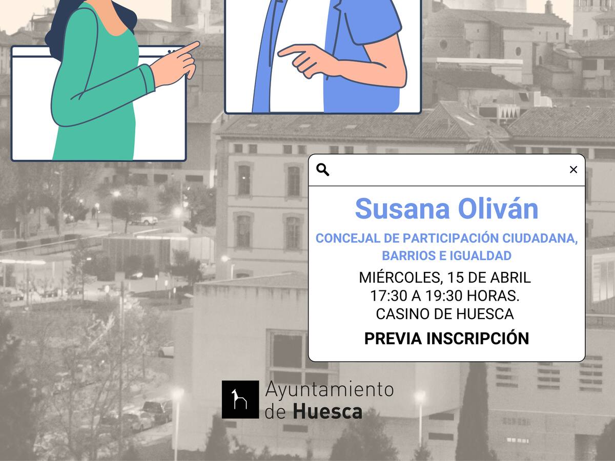 “Tu concejal te escucha” regresa el 15 de abril con una nueva sesión en el Casino de Huesca