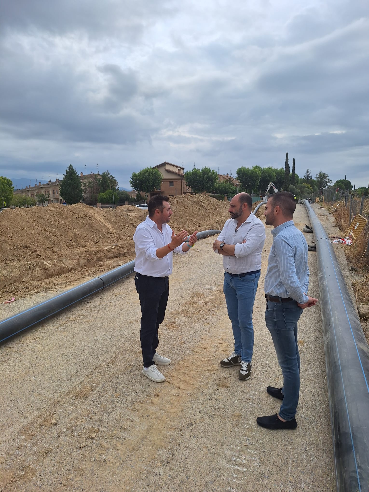 Lorenzo Borruel, Fernando Torres y Javier Garcés en las obras