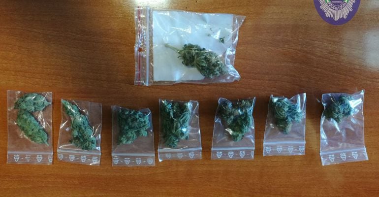 Los 19,2 gramos de marihuana intervenidos por la Policía Local de Torreperogil.