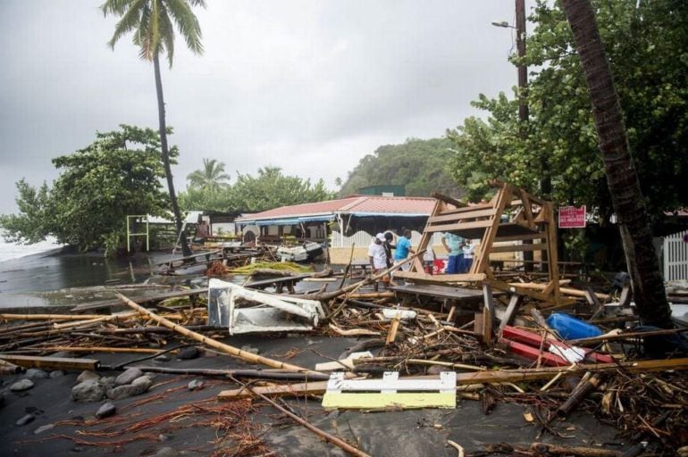 Destrozos por uno de los huracanes en el Caribe.