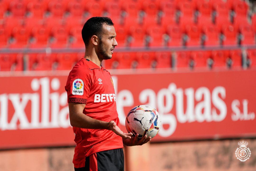 Joan Sastre durante un partido del RCD Mallorca.