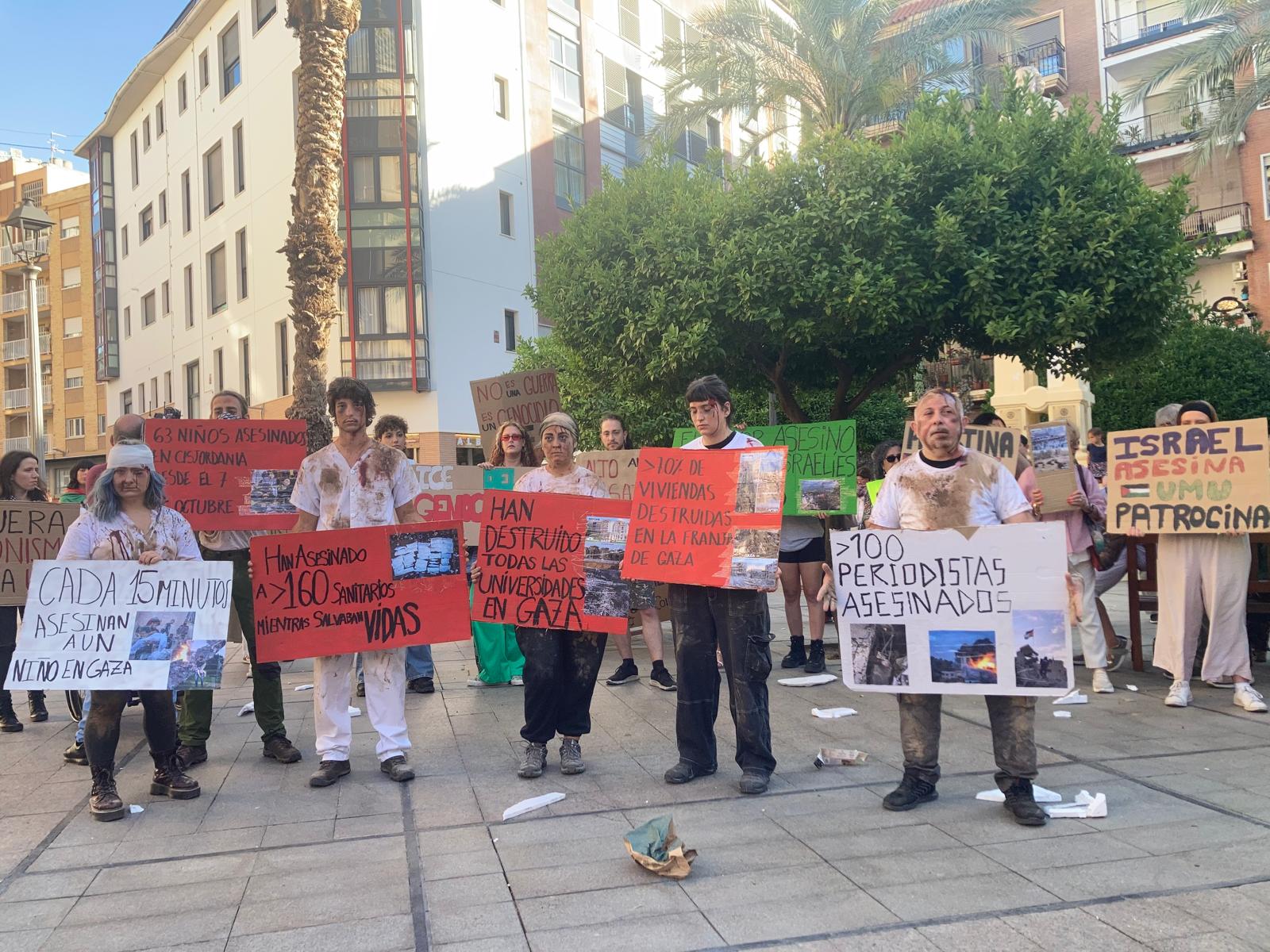 Protesta pro palestina en la Plaza de Santa Eulalia (Murcia)