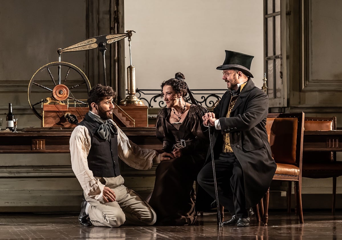 The Marriage of Figaro by Mozart;
Royal Opera House;
Covent Garden;
London, UK;
6  January 2022

Figaro:- Riccardo Fassi;
Susanna - Giulia Semenzato;
Count Almaviva - Germán E. Alcántara; 
Countess Almaviva - Federica Lombardi;
Cherubino - Hanna Hipp;
Don Basilio - Gregory Bonfatti;
Marcellina - Monica Bacelli;
Gianluca Buratto - Bartolo;
Jeremy White - Antonio;
Alexandra Lowe - Barbarina;
Alasdair Elliott - Don Curzio;
Helen Withers - First Bridesmaid;
Miranda Westcott -Second Bridesmaid;

Conducted by Antonio Pappano;
Director - David McVicar;
Designer - Tanya McCallin;
Lighting designer - Paule Constable;
Movement director - Leah Hausman;

Photo © ROH by Clive Barda;