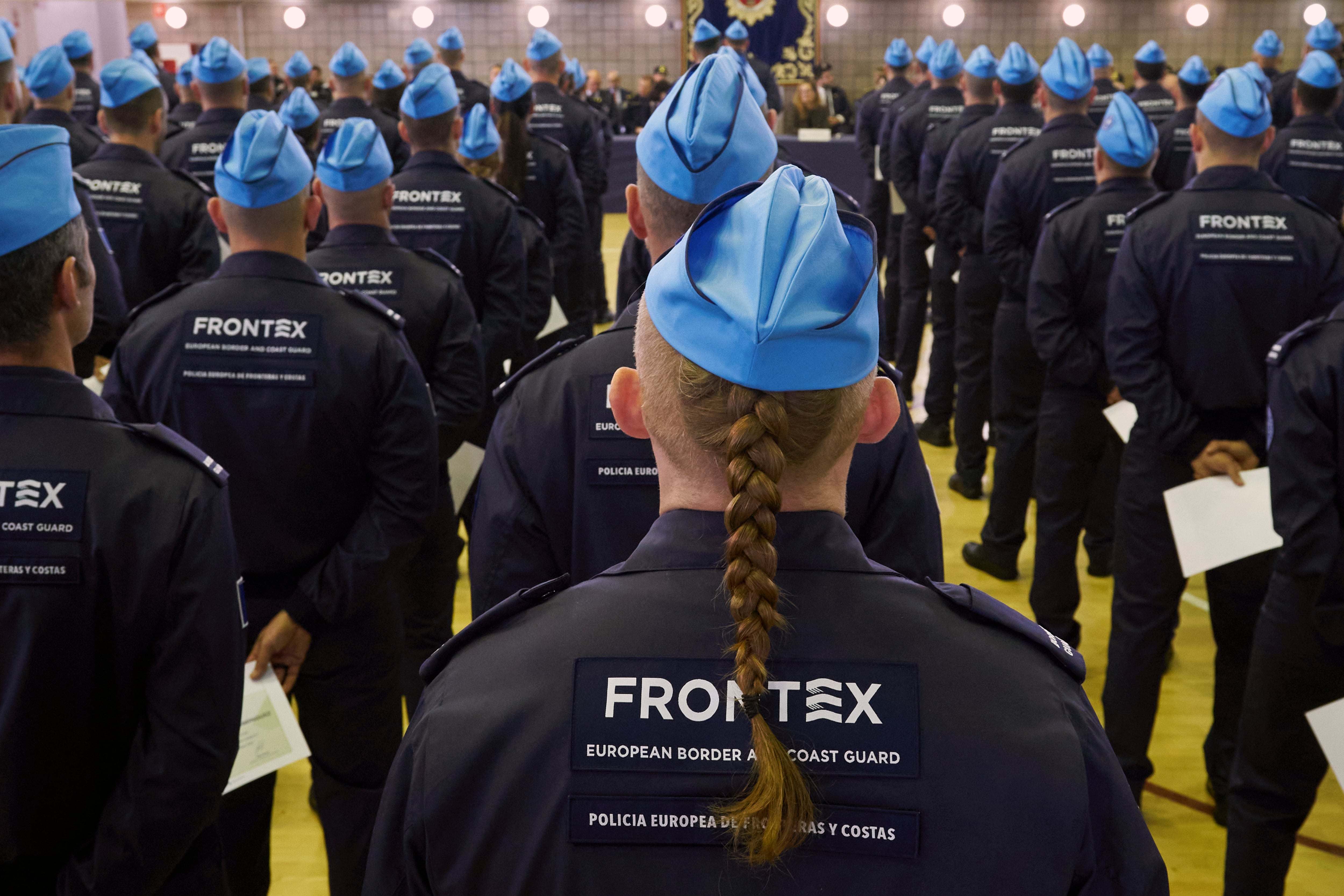 Imagen de archivo de varios trabajadores de Frontex