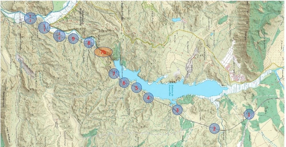 Estaciones de parada del tren turístico tal como se recoge en el borrador del anteproyecto