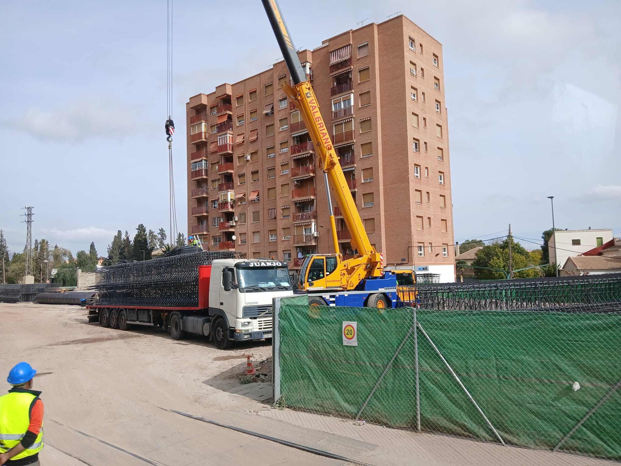 Obras del AVE en la Alameda de Cervantes de Lorca