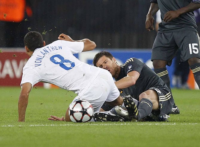 Xabi Alonso, durante el partido ante el Zúrich