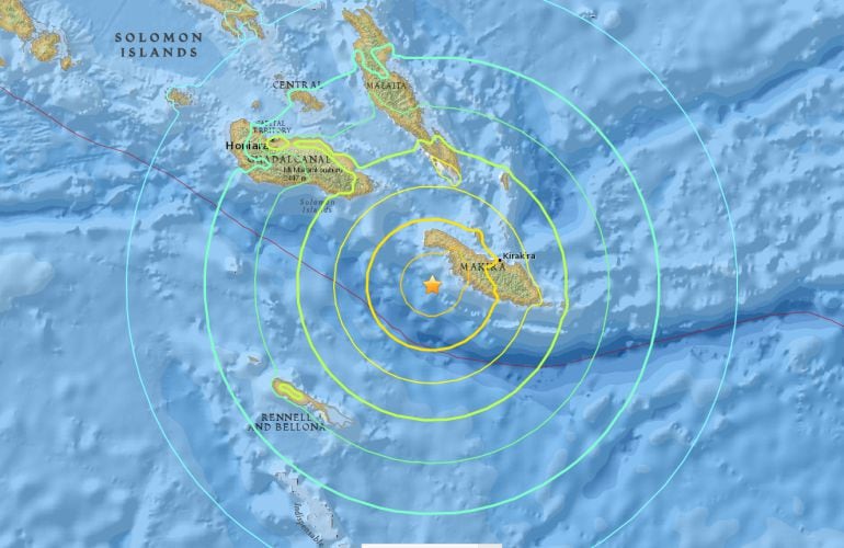 Un terremoto de 7,7 grados sacude las Islas Salomón y obliga a emitir un aviso de tsunami. 