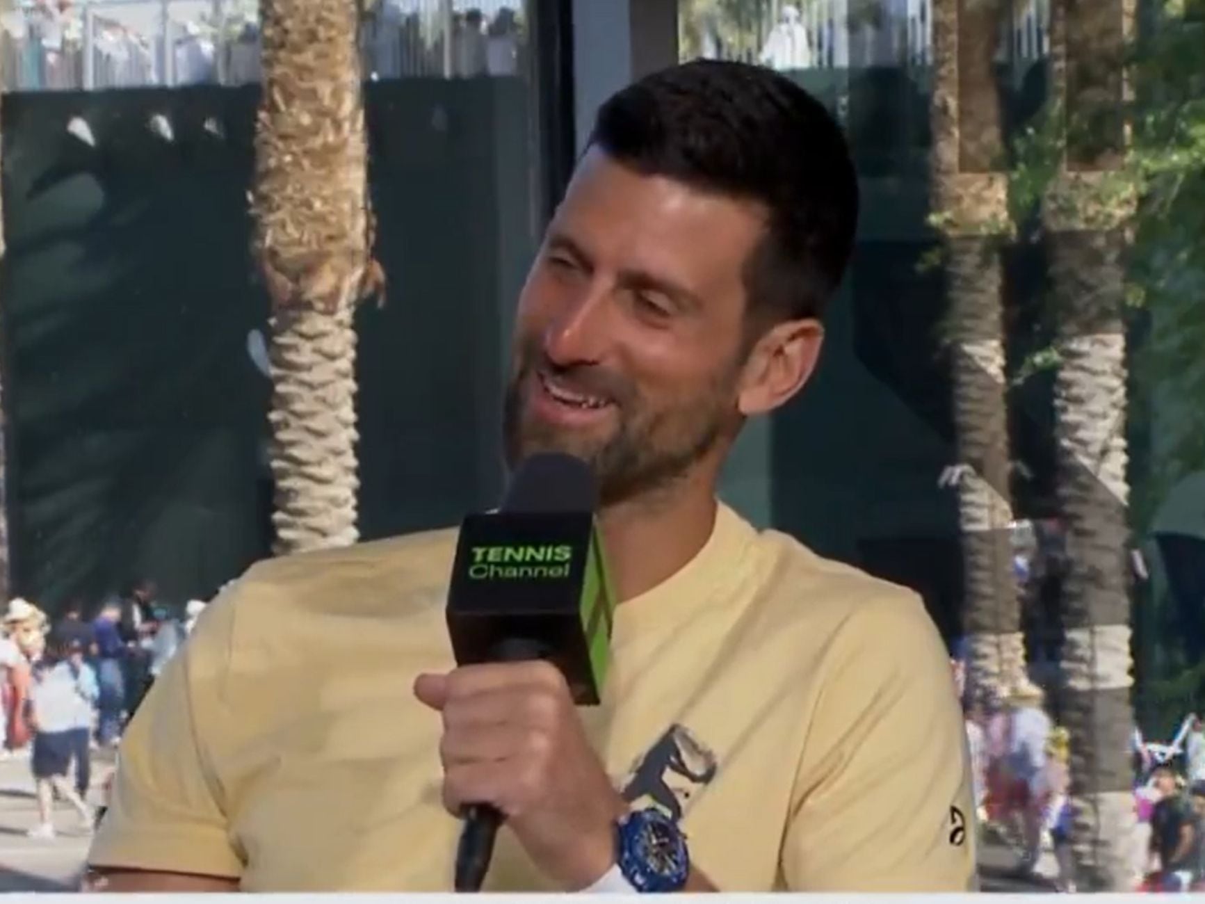 Novak Djokovic, durante una entrevista en Indian Wells